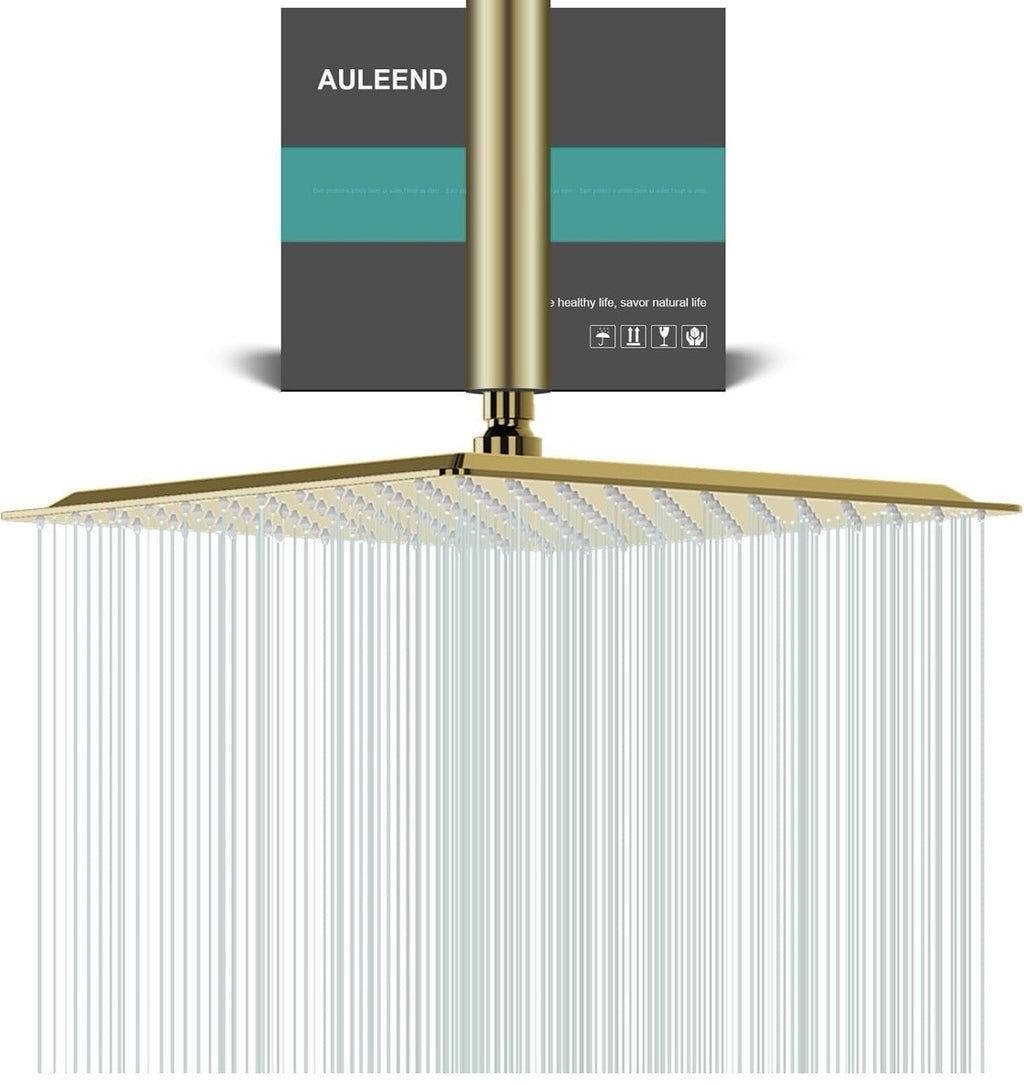 Square Rain Shower Head, High Flow Stainless Steel,Work with any decorative