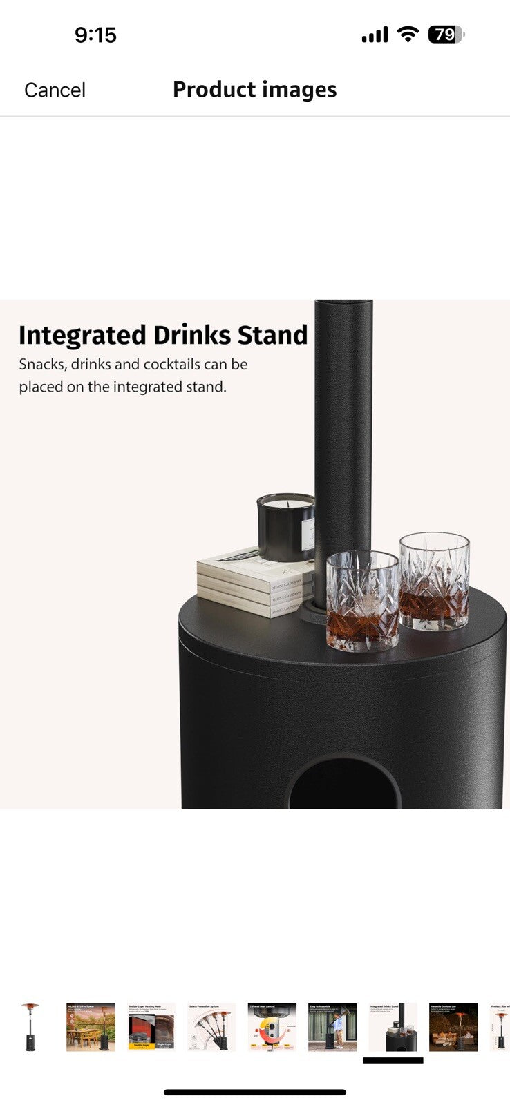 EAST OAK 48,000 BTU Patio Heater for Outdoor Use with Round Table Design