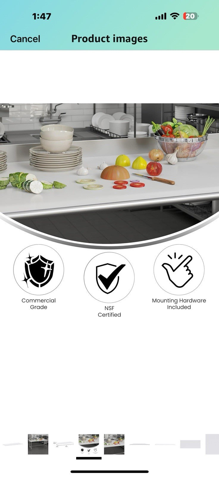 Flash Furniture Denton Commercial Poly Top Cutting Board, High-Pressure