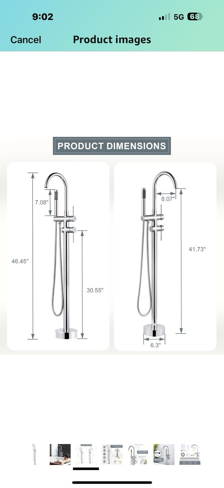 Freestanding Tub Filler Faucet, Floor Mount Chrome Bathtub Faucet 