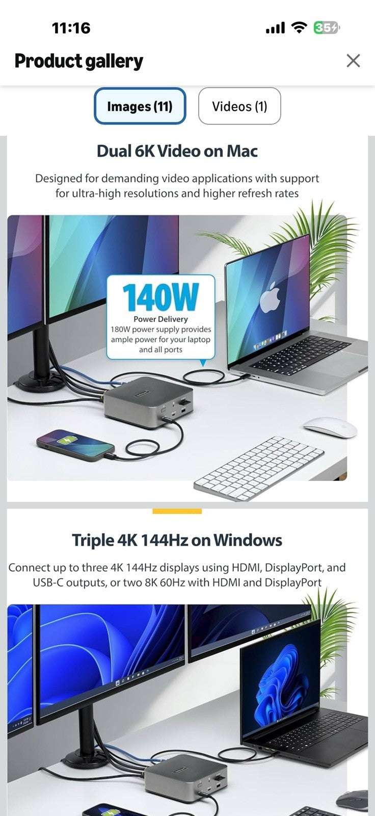 StarTech Thunderbolt 5 Dock, Dual 8K 60Hz, Triple 4K for Windows, Up to Dual 