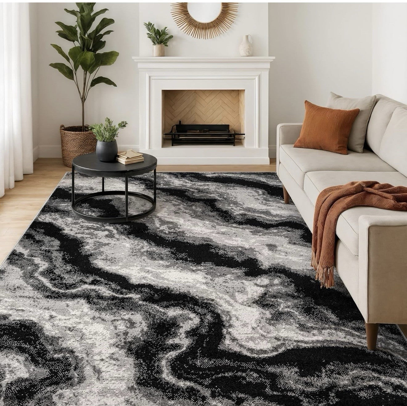 Rugshop Modern Contrast Indoor Area Rug for Living Room