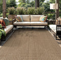 Rugshop Geometric Lines Indoor Outdoor Flat Woven Area Rug,5x7