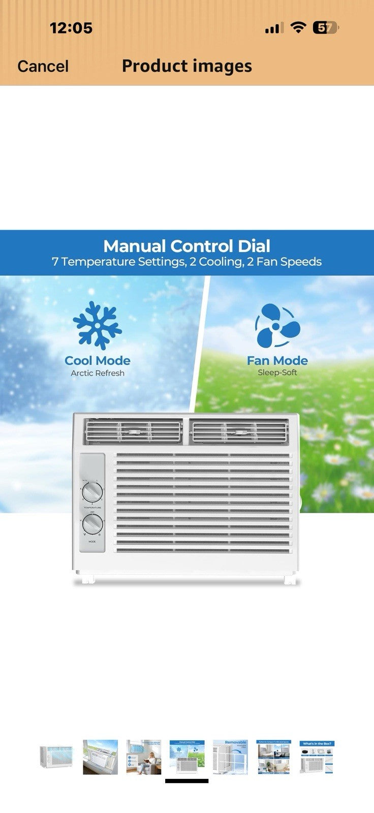 Electactic 5000 Btu Window Air Conditioner, AC Window Unit Up to 150