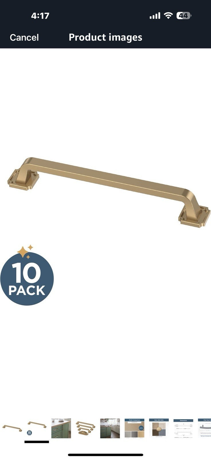 FRANKLIN BRASS Notched Backplate (10-Pack) Cabinet Handles 6-5/16" 