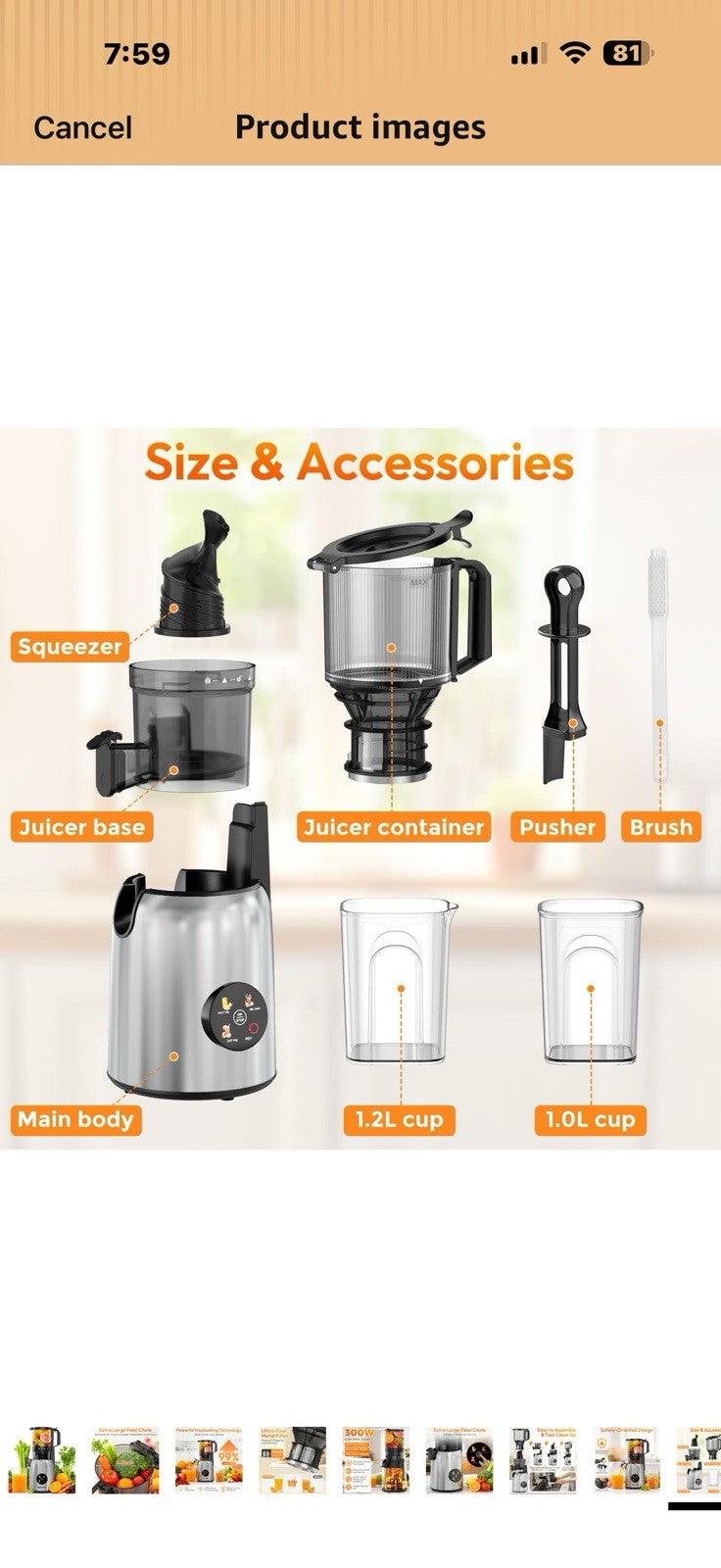 INSMART 3-in-1 Cold Press Juicer,Juicer Machines with 5.3" Large