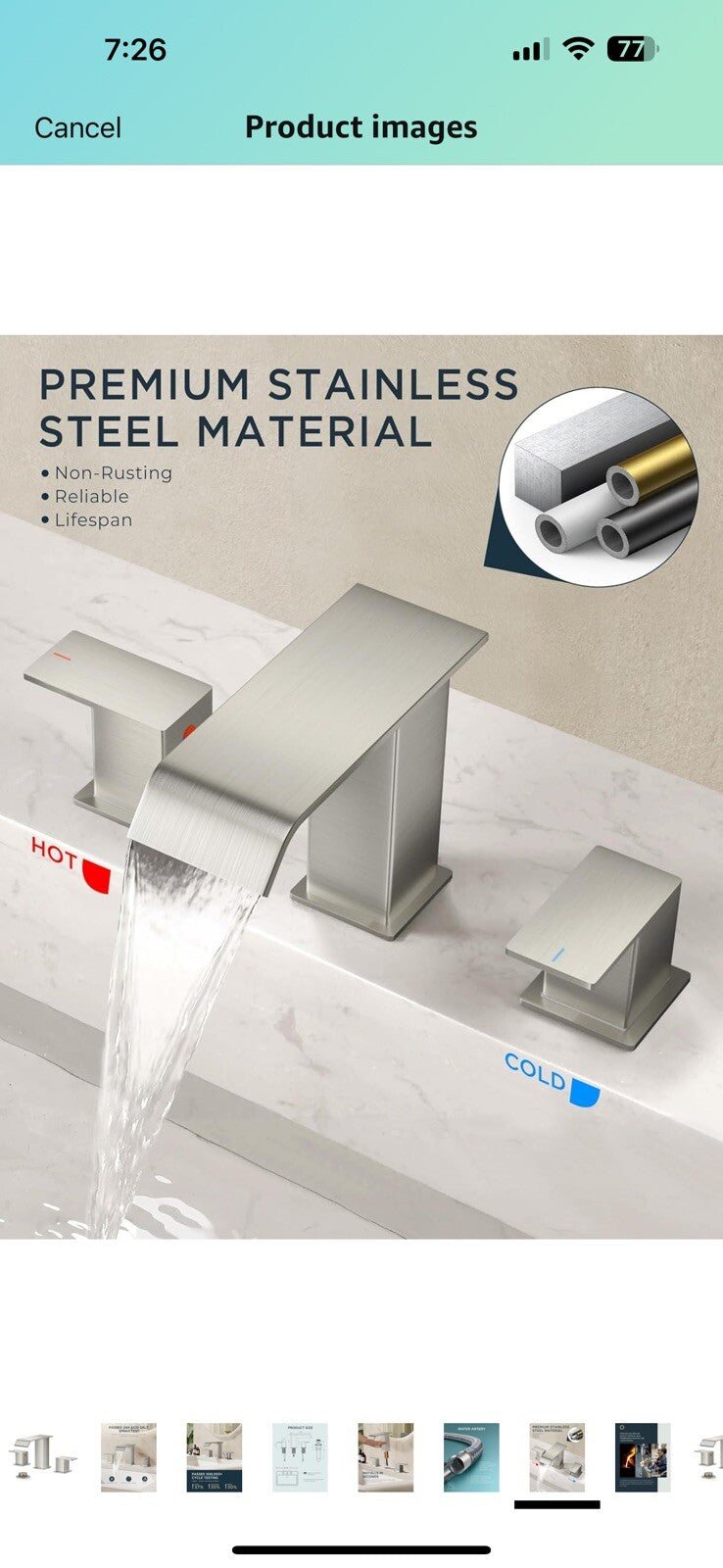 FORIOUS Bathroom Faucets, Brushed Nickel Bathroom Faucet 3 Hole