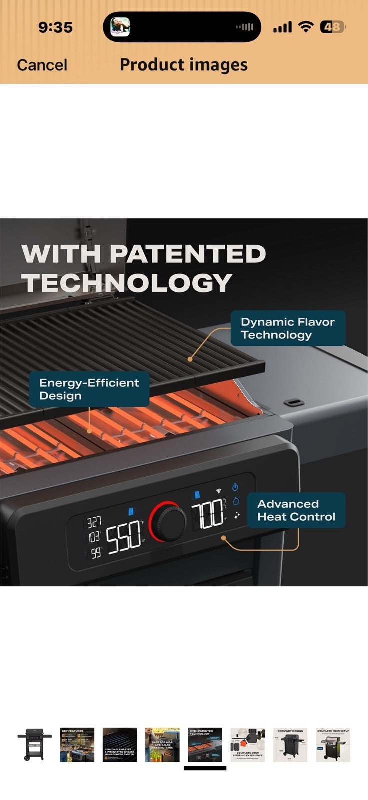 Current Model G+ Dual Zone Electric Grill, Smart Electric Outdoor Grill