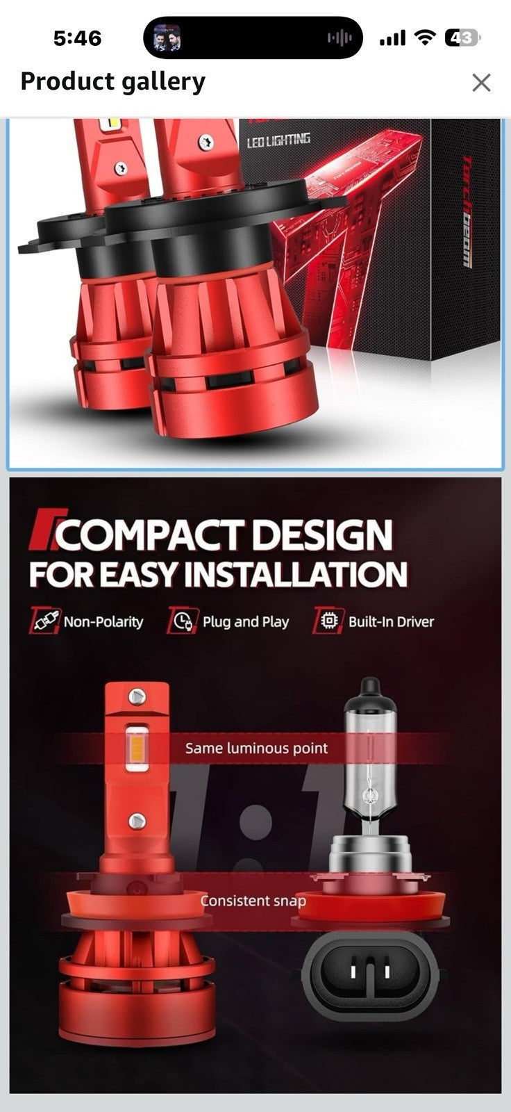 Torchbeam H-4 LED Fog Bulb 65000LM, 6500K 12X Brighter, Elite Durability 