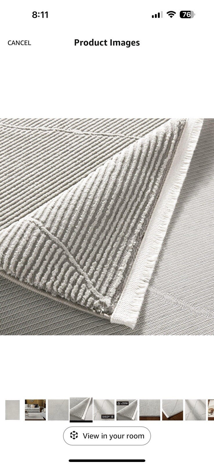 TOWN & COUNTRY LUXE Tretta Contemporary Diamonds Area Rug with Grey, 9'2"x12'5"