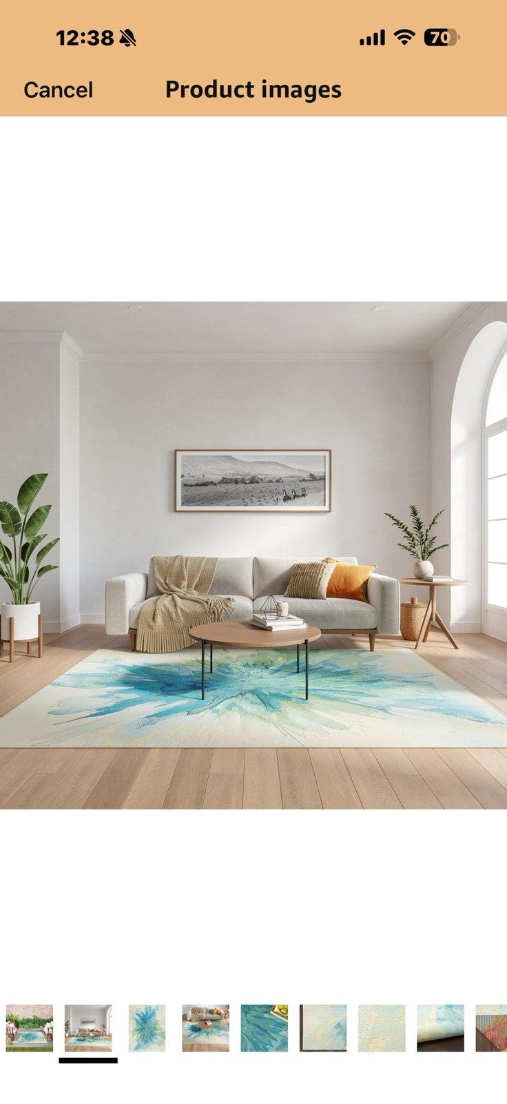 Nourison Home Color Splash Ivory Blue 5'3" x 7'3" Area Rug - Easy Clean, 