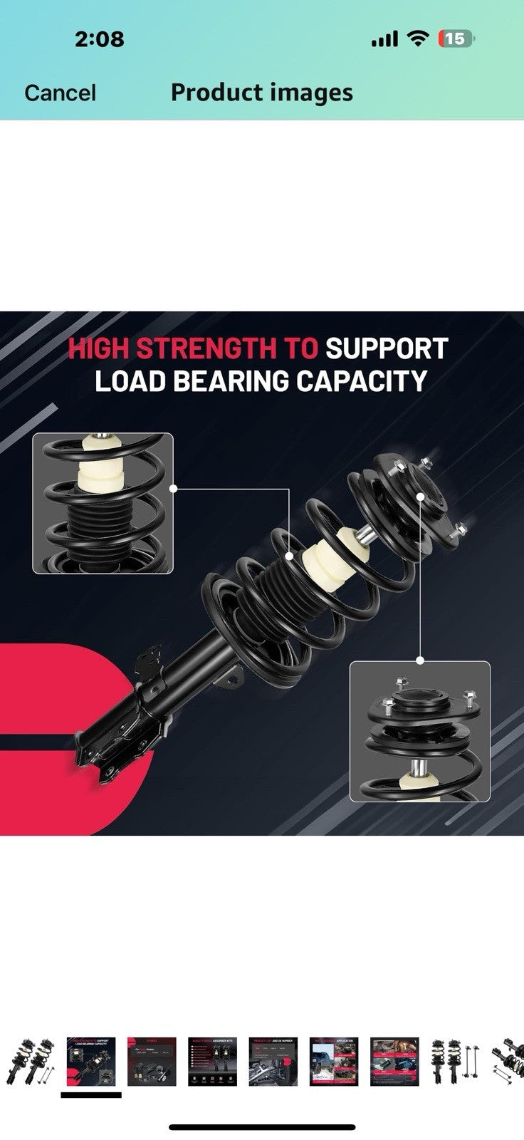 BDFHYK 2PCS Front Shock Absorbers and 2PCS Front Balance Bar Absorber kit