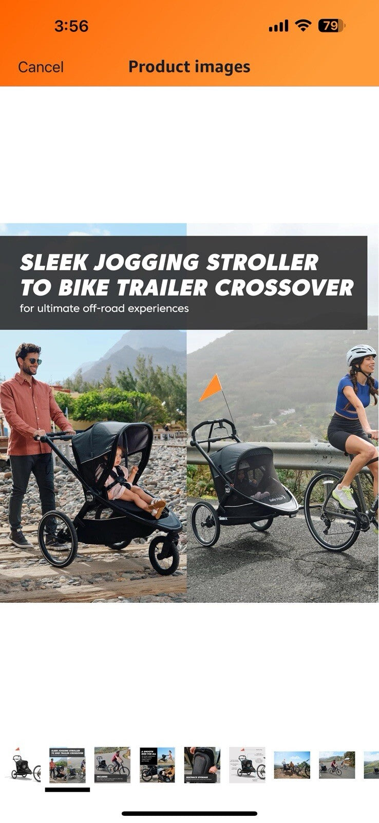 Baby Jogger City Prix Jogger x Bike Trailer – Easily Converts to Bike Trailer 