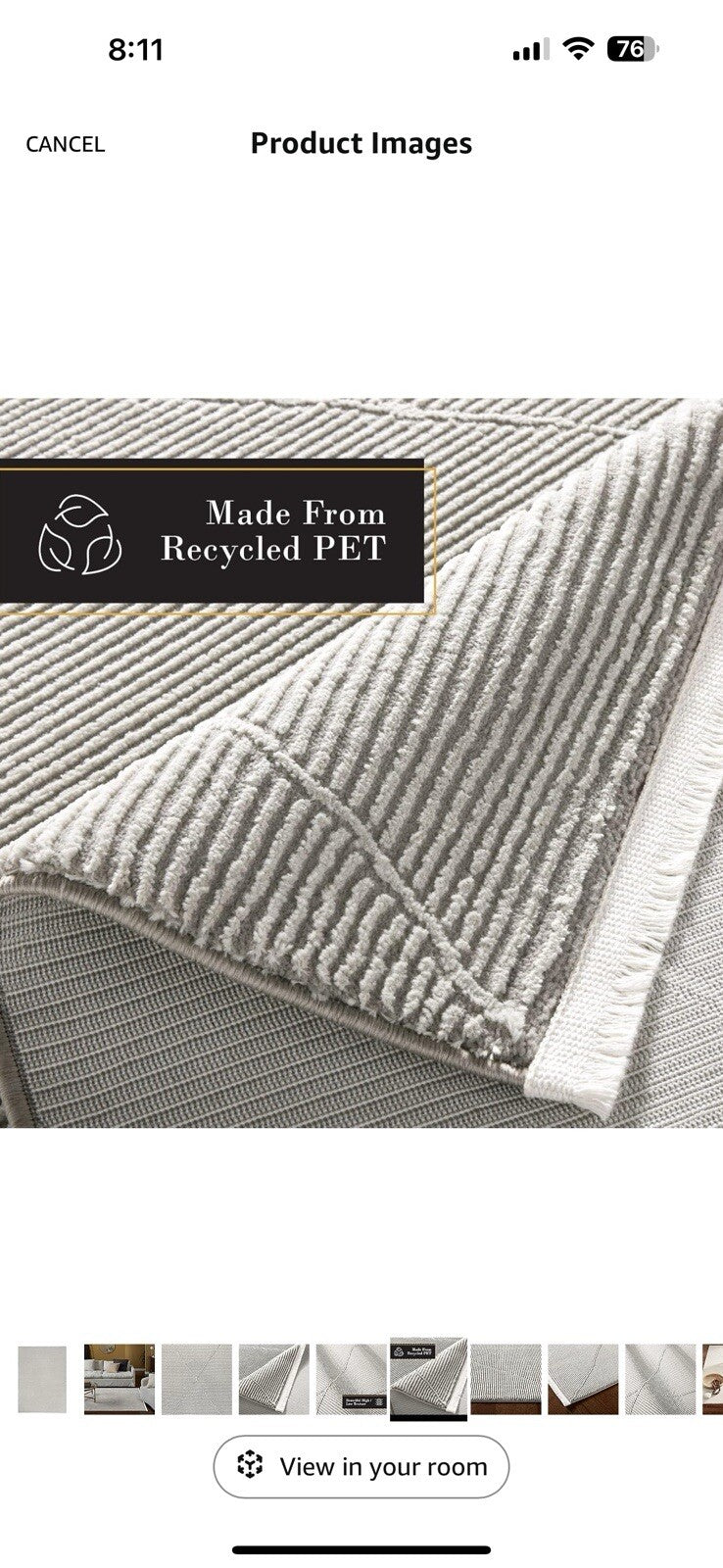 TOWN & COUNTRY LUXE Tretta Contemporary Diamonds Area Rug with Grey, 9'2"x12'5"