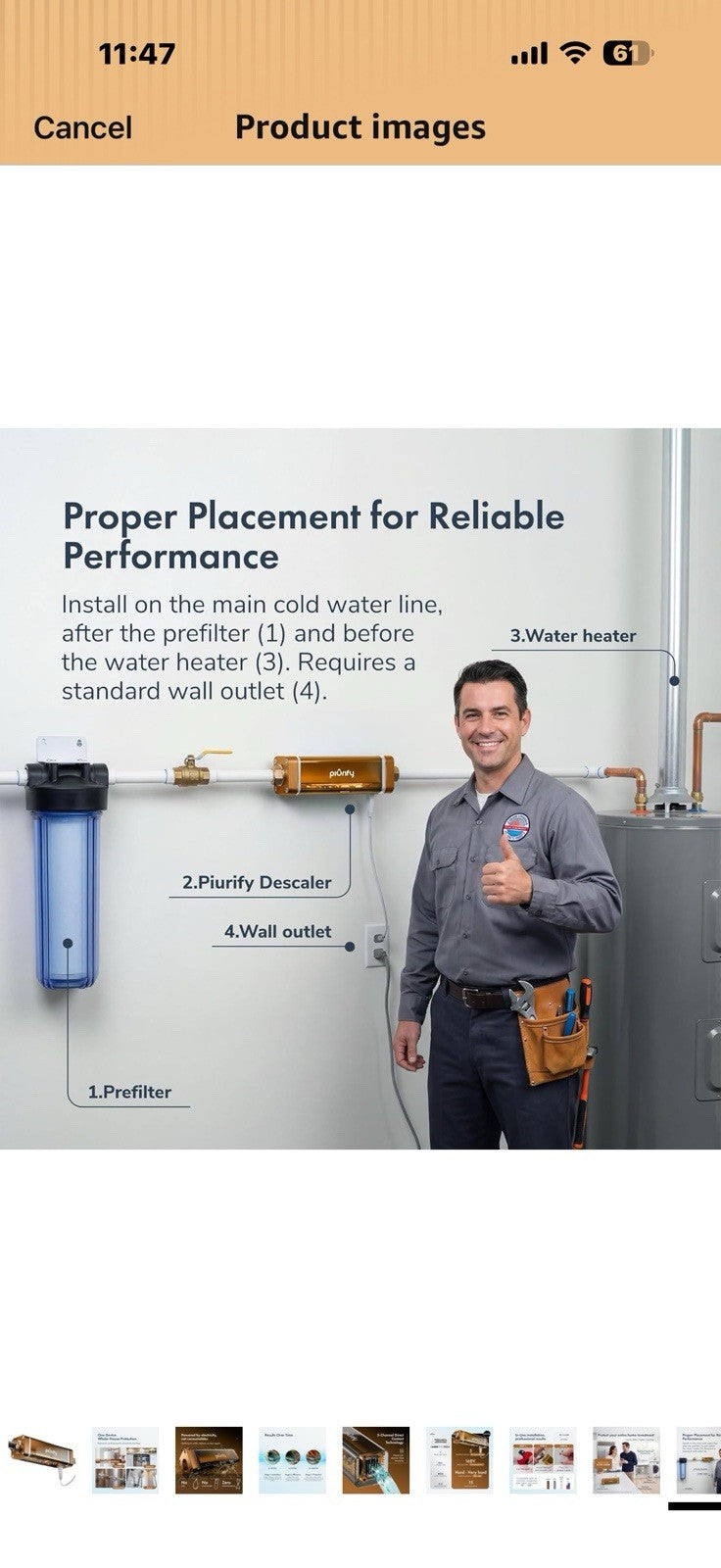 in-Line Whole House Electronic Water Descaler System for All Hardness 