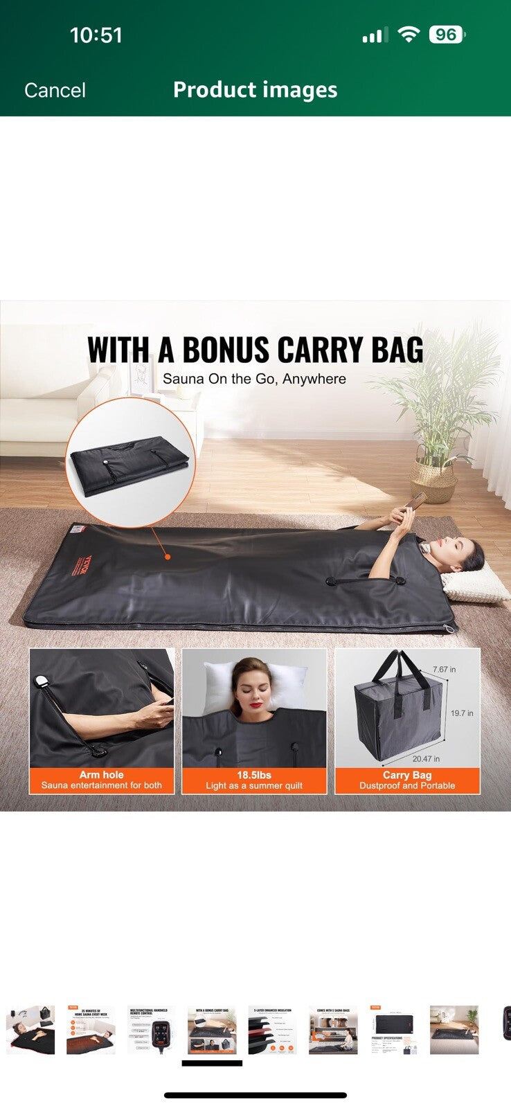 VEVOR Sauna Blanket for Detoxification, Portable Far Infrared Sauna