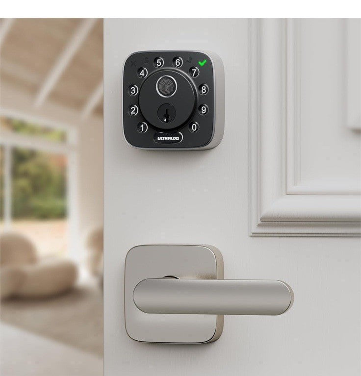 ULTRALOQ Bolt Fingerprint Smart Lock with Handle Lever Set, Built-in 