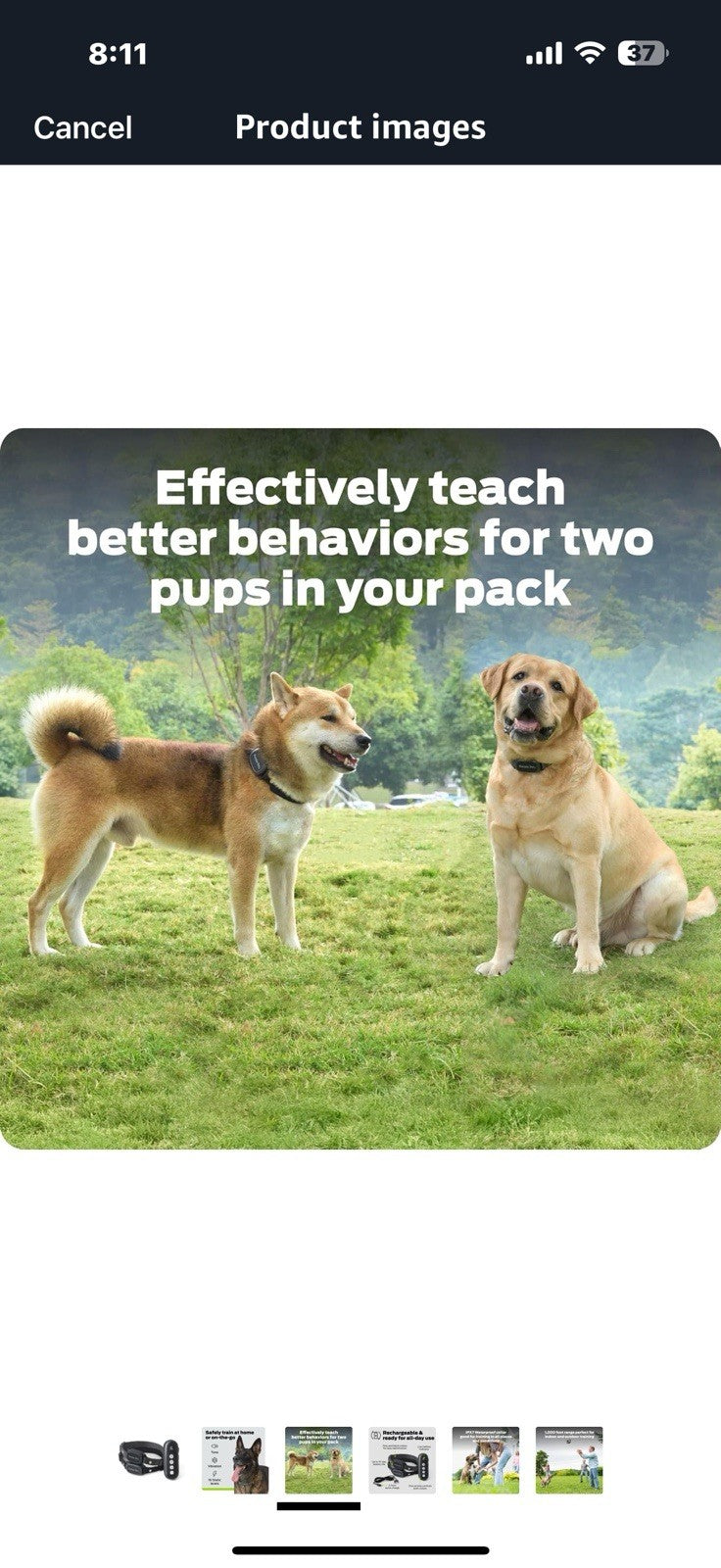 Dog Static Collar - 1000ft Dog Training Collar 2-Dog Bundle with Remote