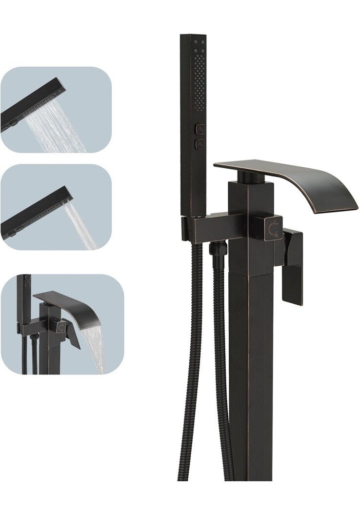 BESy Freestanding Tub Faucet Oil Rubbed Bronze Floor Mounted Tub Filler