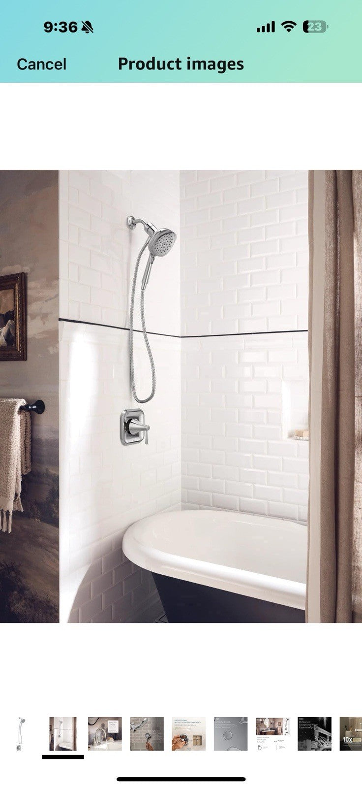 Moen Ronan Chrome Single-Handle Modern Shower Faucet with Square 
