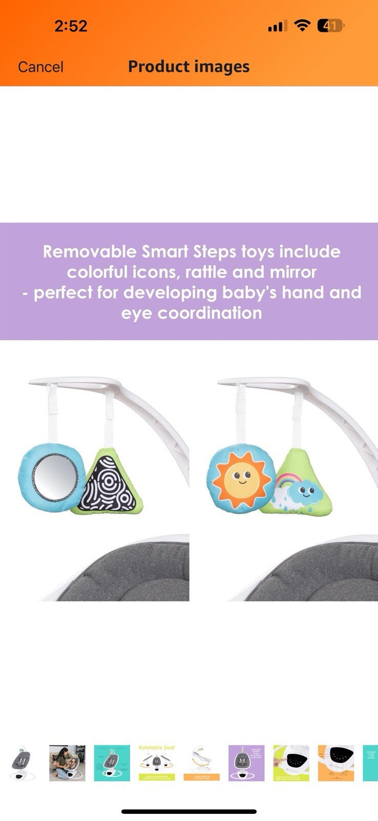 Baby Trend NuMotion Infinity Swing, Dash Grey