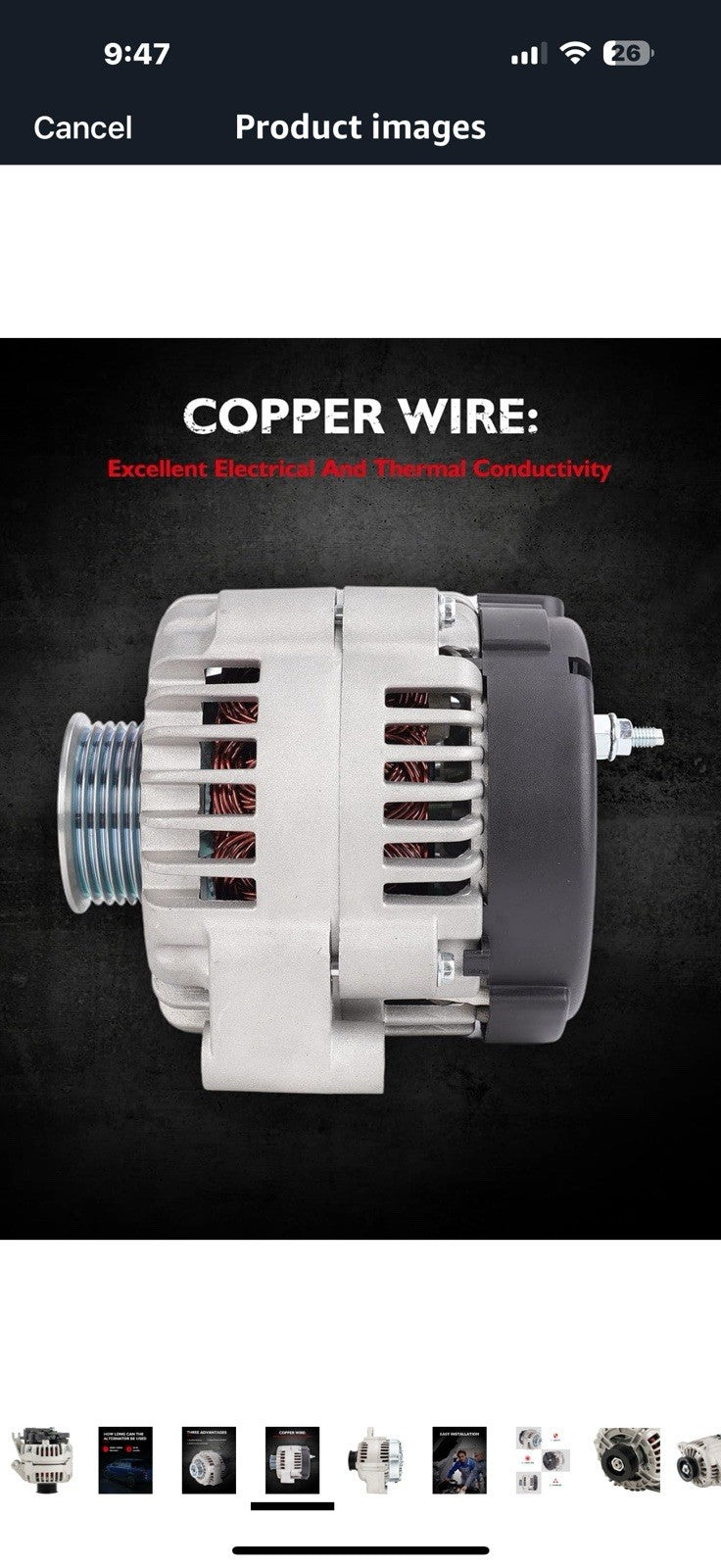 KAX Alternator,80Amp Automotive Replacement Alternator fit for 2000-2004
