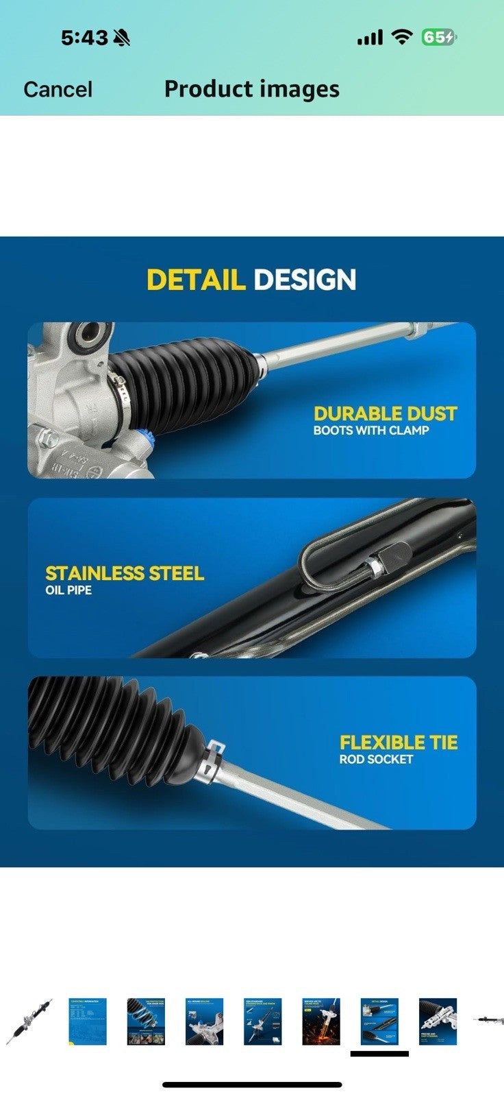 PHILTOP Power Steering Rack and Pinion Compatible with Toyota Camry 