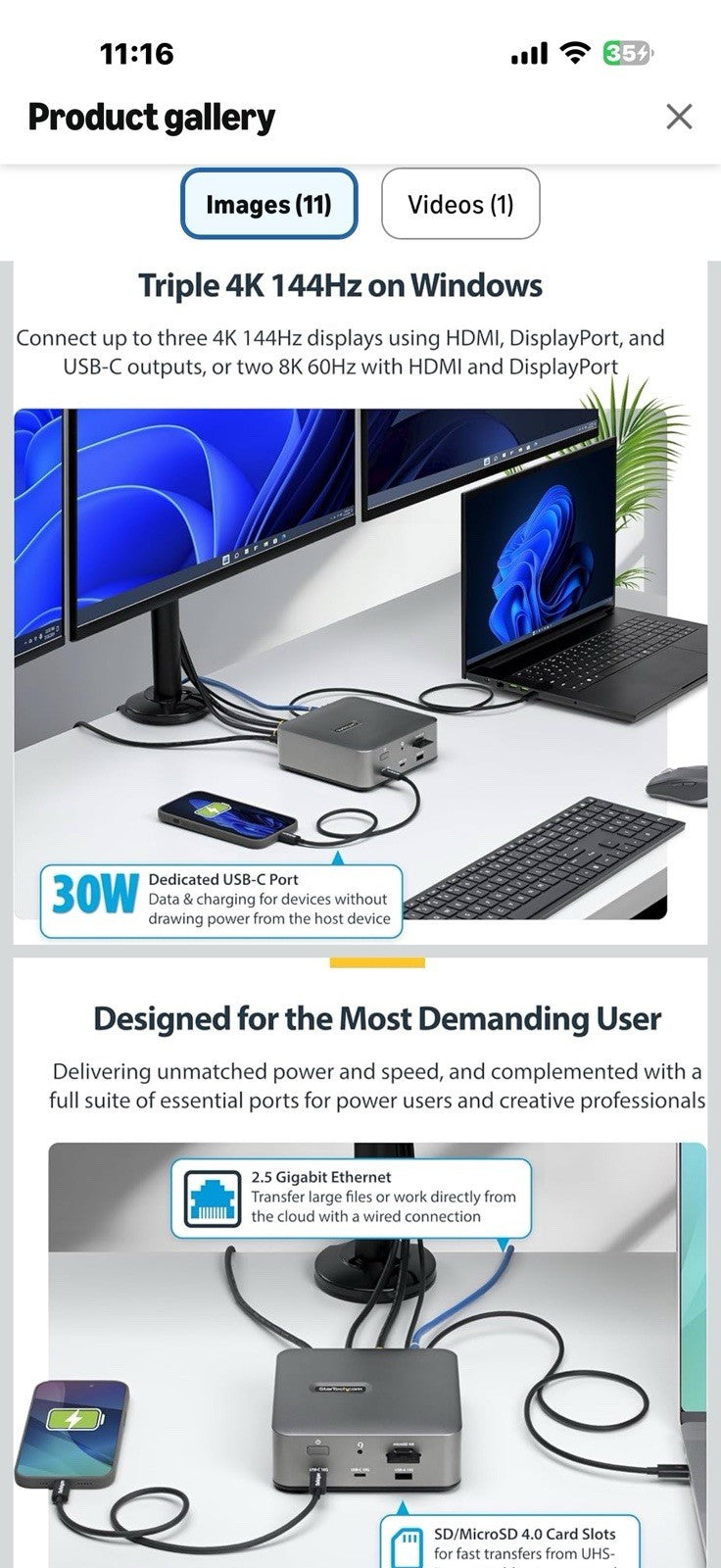 StarTech Thunderbolt 5 Dock, Dual 8K 60Hz, Triple 4K for Windows, Up to Dual 