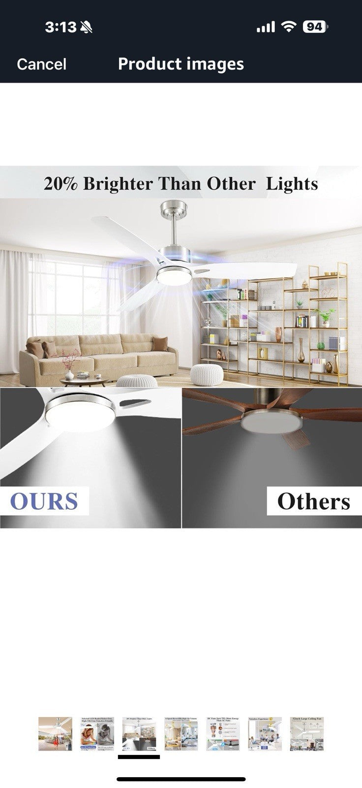 52 Inch Ceiling Fans with Lights and Remote Control - Outdoor Indoor 