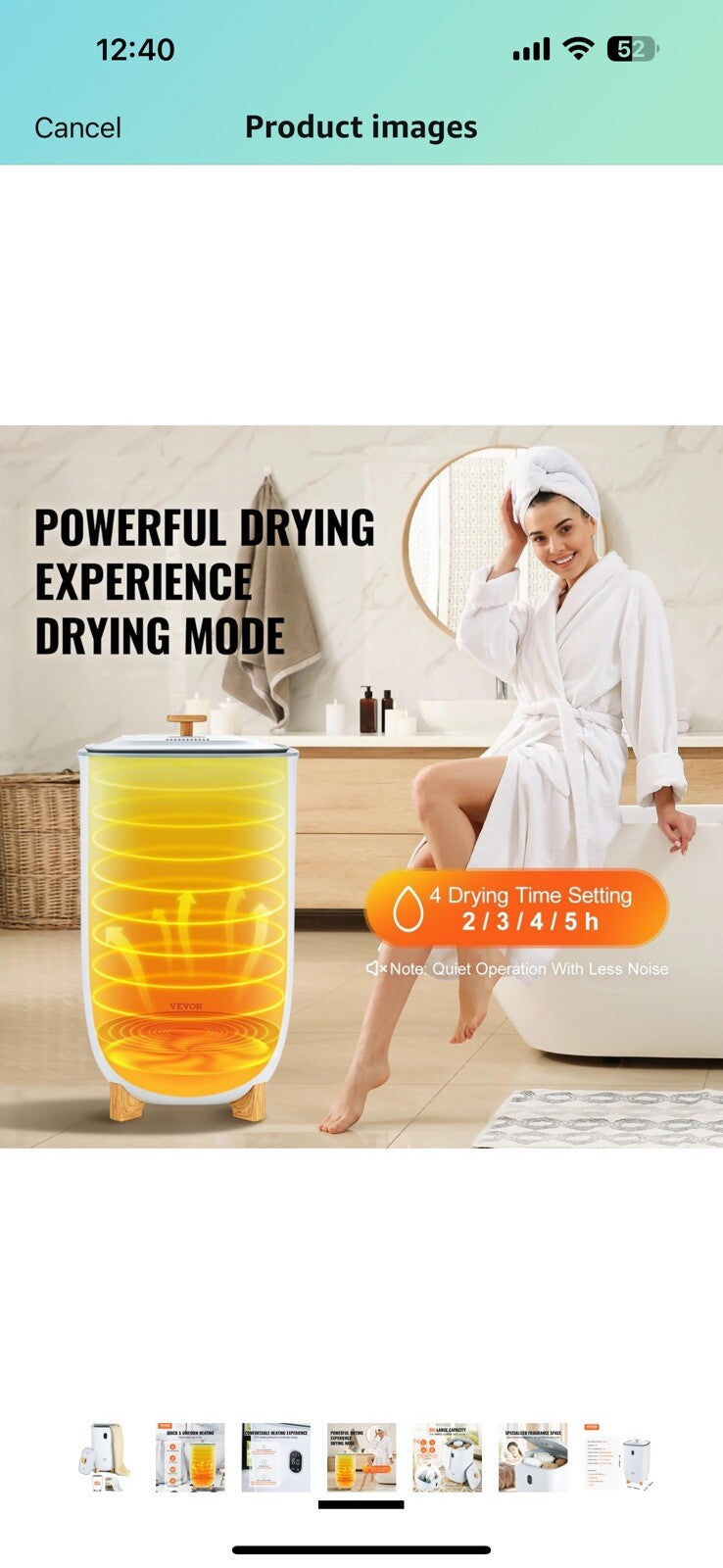 VEVOR Towel Warmer 35L, Towel Warmer Bucket with Drying Modes(2-5h)