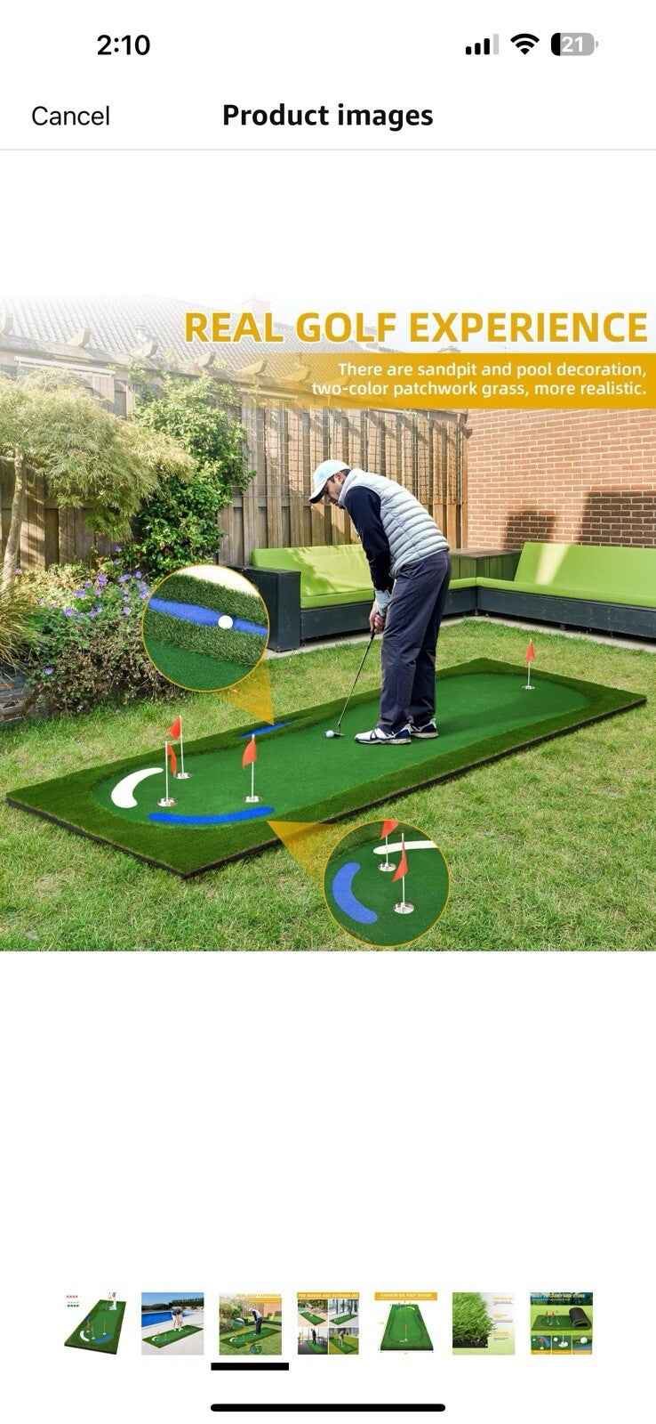 DWVO Golf Putting Green Indoor/Outdoor, 5X12ft Upgraded Golf Turf Practice 