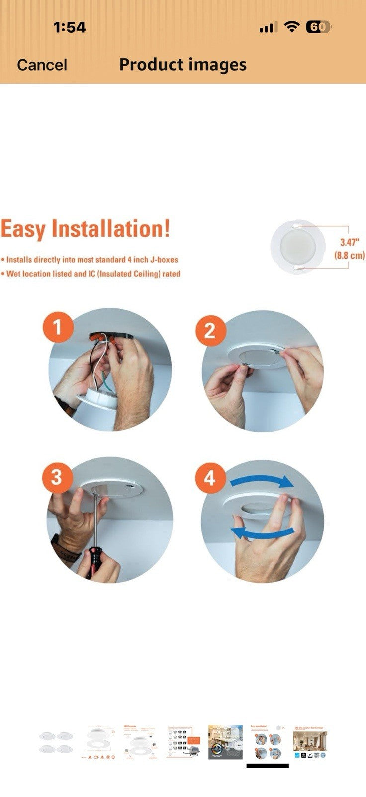 HALO JBD 4 Inch Slim Surface Mount LED Downlight with Selectable CCT, 700 