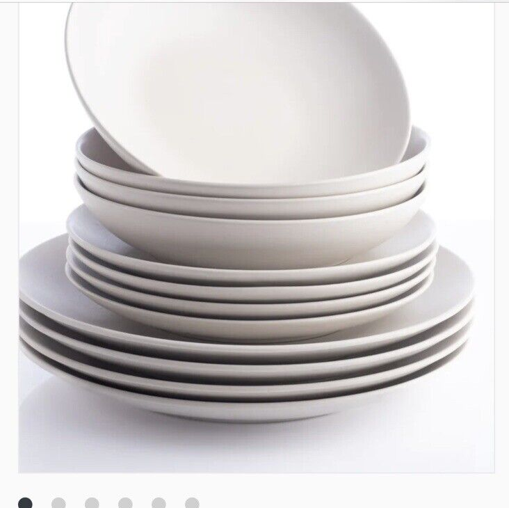 Porto by Stone Lain Semplice 12-Piece Dinnerware Set Stoneware