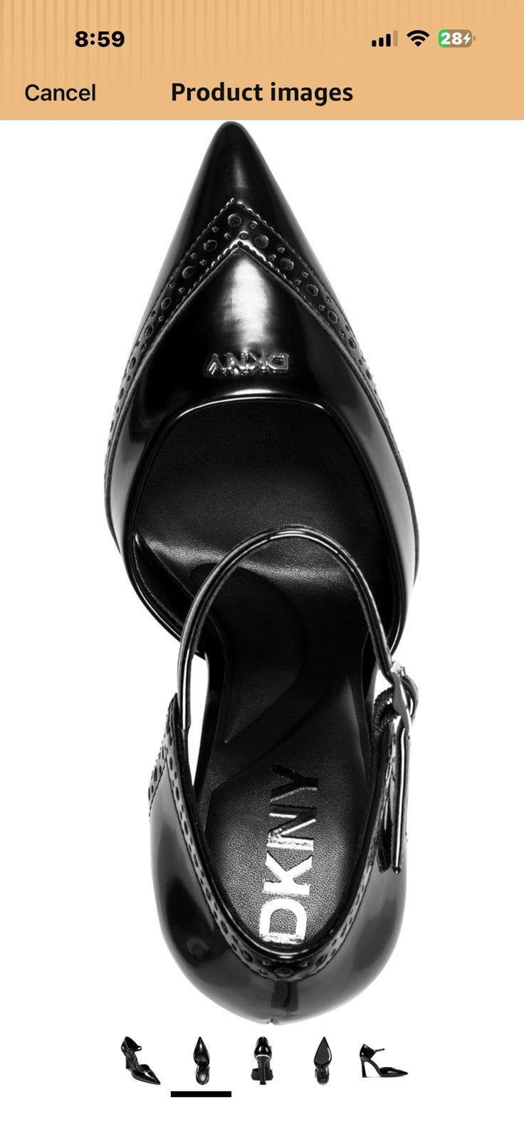 DKNY Womens Carmyn Pointed Toe Dress Heel with Ankle Strap
