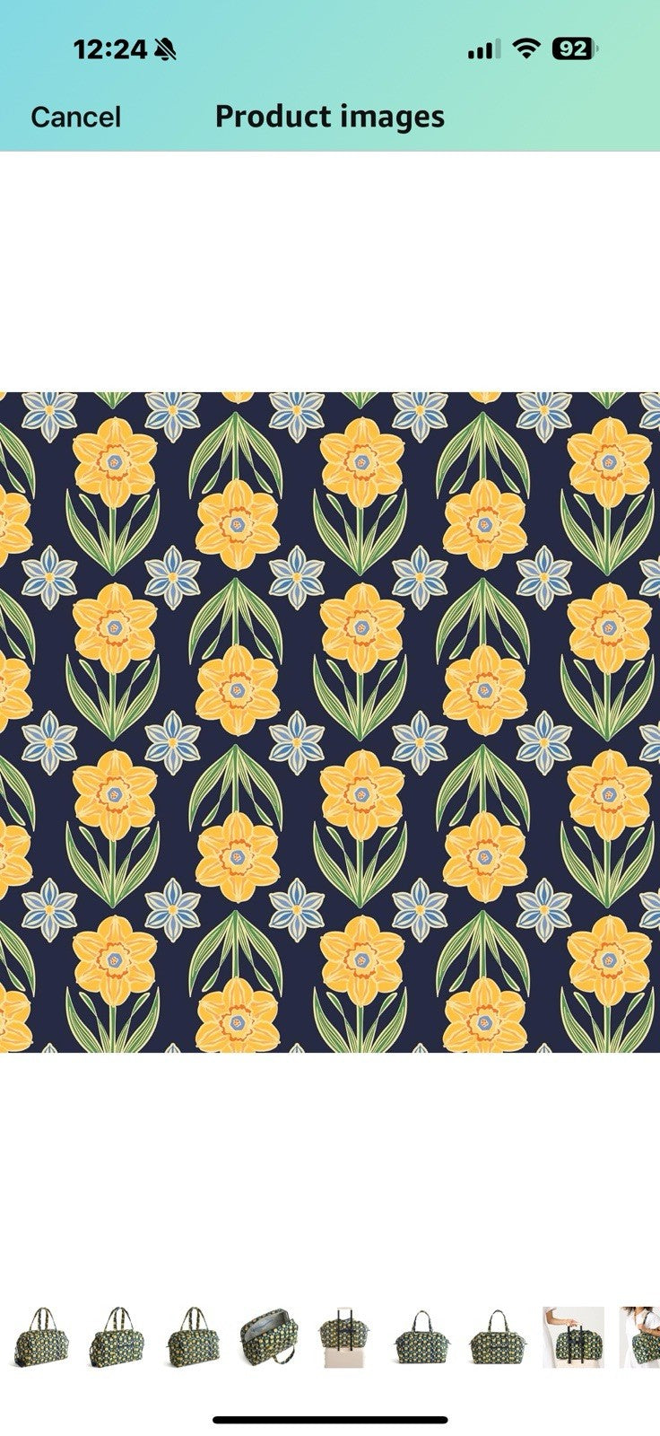 Vera Bradley Premium Cotton Miramar Weekender, Daffodils