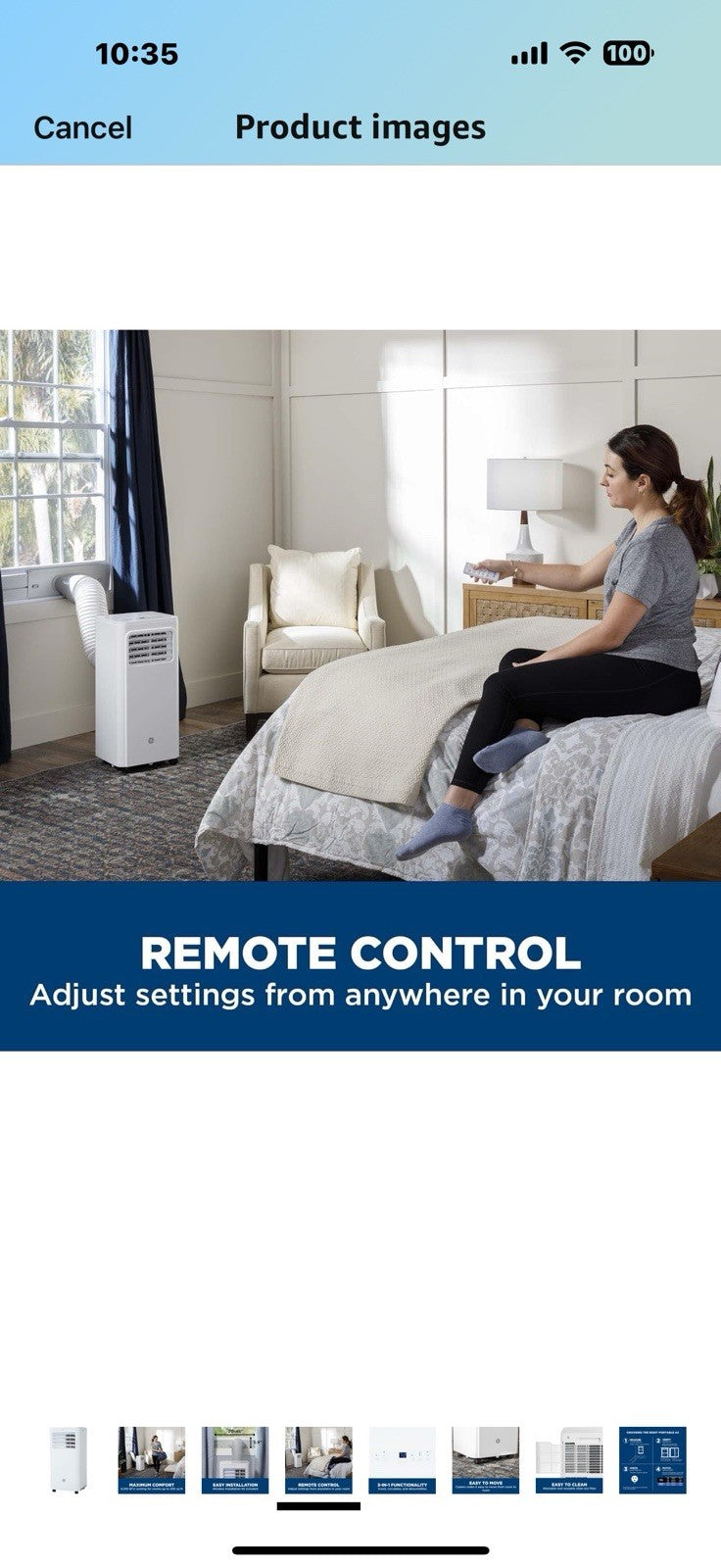 GE APMS06BWF 6,000 BTU DOE Portable Air Conditioner, Digital and Remote