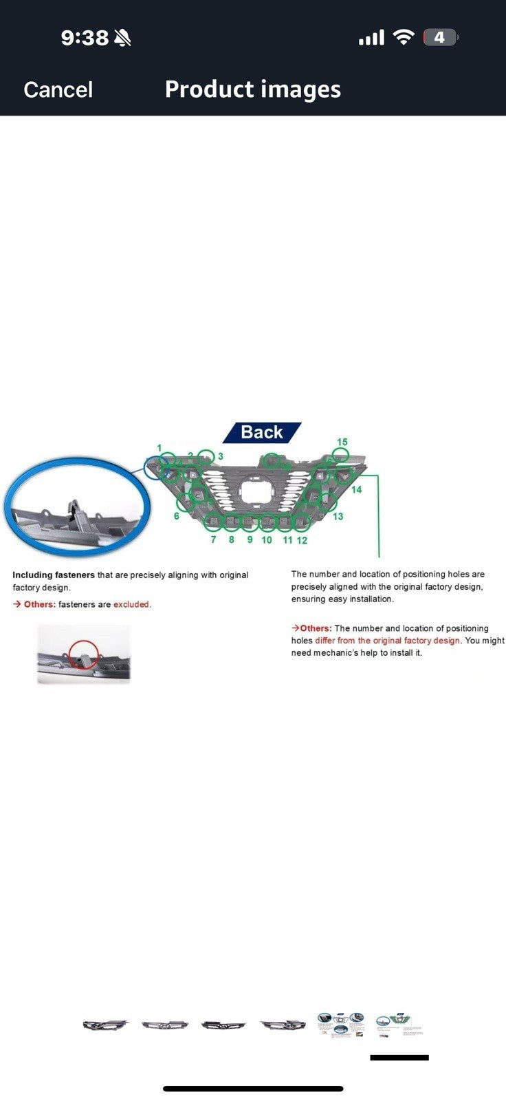 Front Grille Compatible with 2014-2016 Hyundai Elantra Sedan w/Chrome
