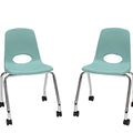 Factory Direct Partners 10372-SF 18" Mobile School Chair with Wheels
