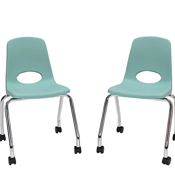 Factory Direct Partners 10372-SF 18" Mobile School Chair with Wheels
