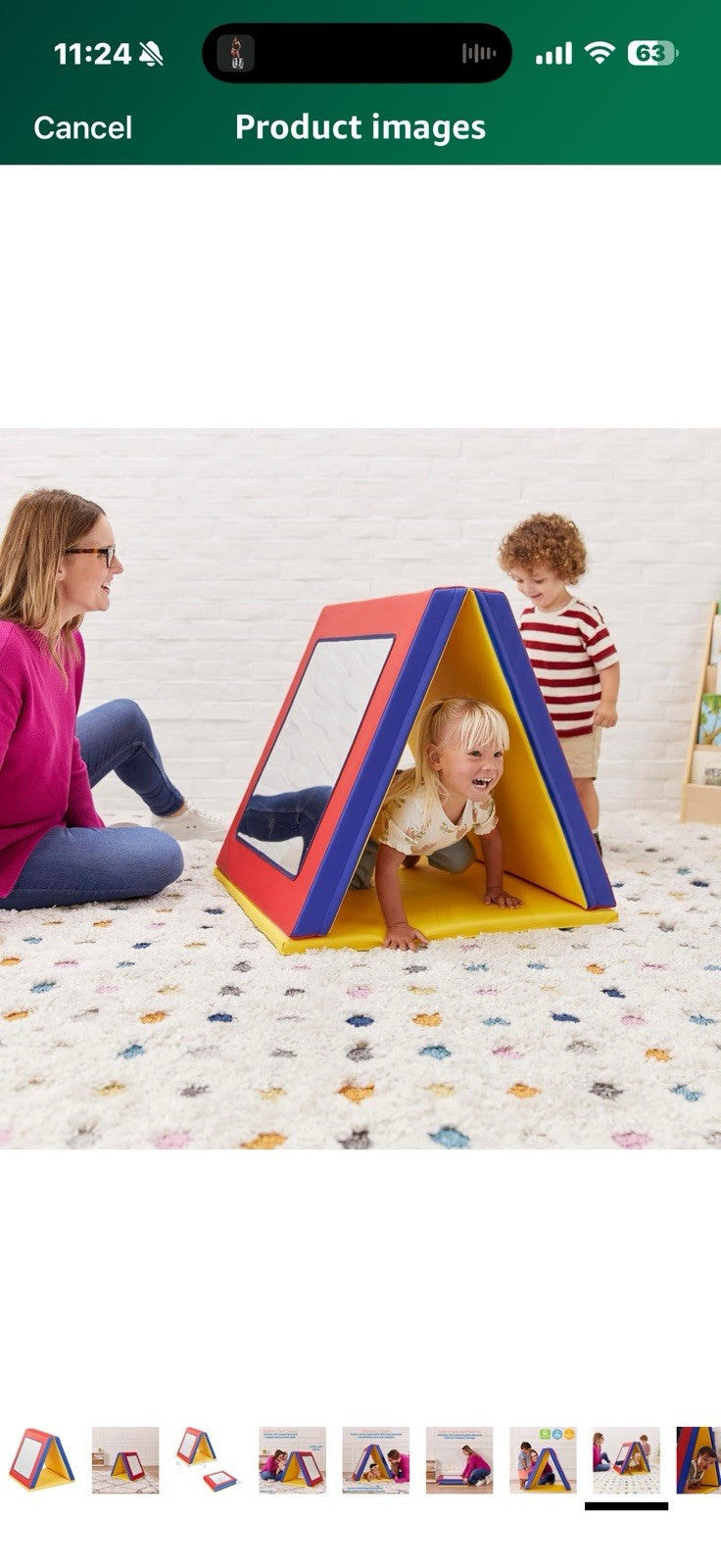 ECR4Kids SoftZone Folding Floor Mirror, Sensory Toy, Assorted 