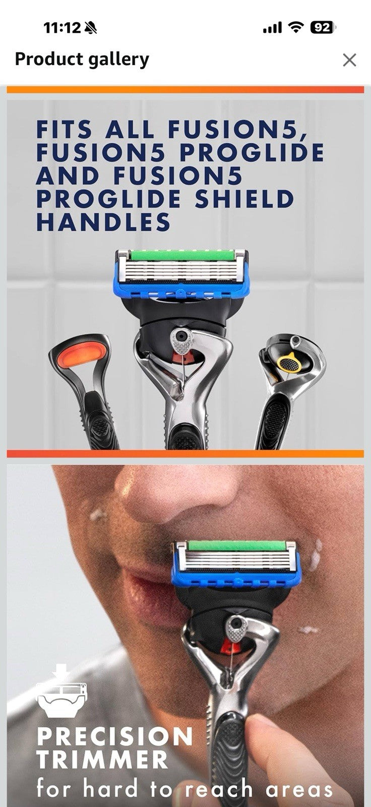 Gillette Fusion5 ProGlide Razor Refills for Men, 5 Razor Cartridges