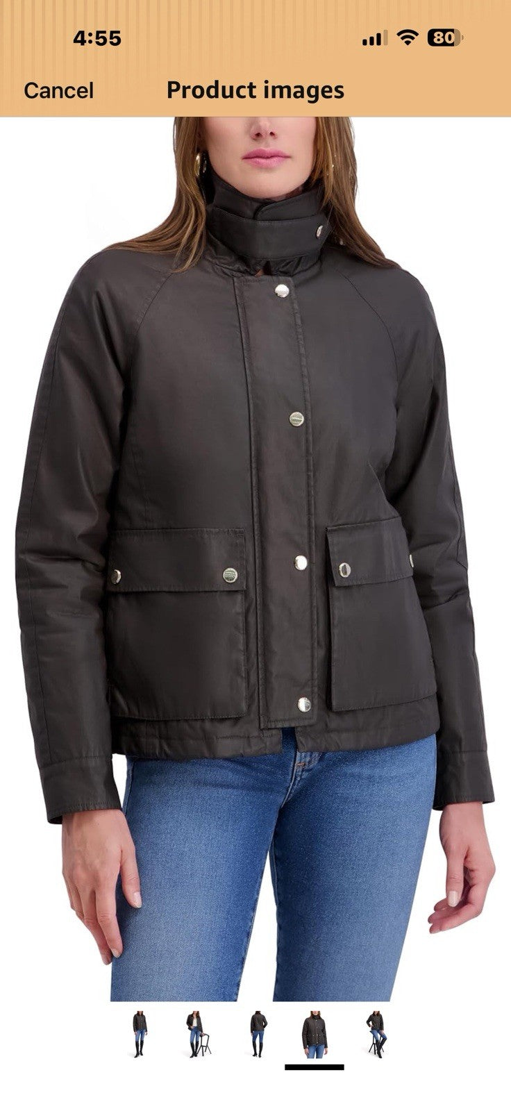 kensie womens Outerwear Waxed Cotton Barn Jacket Xl