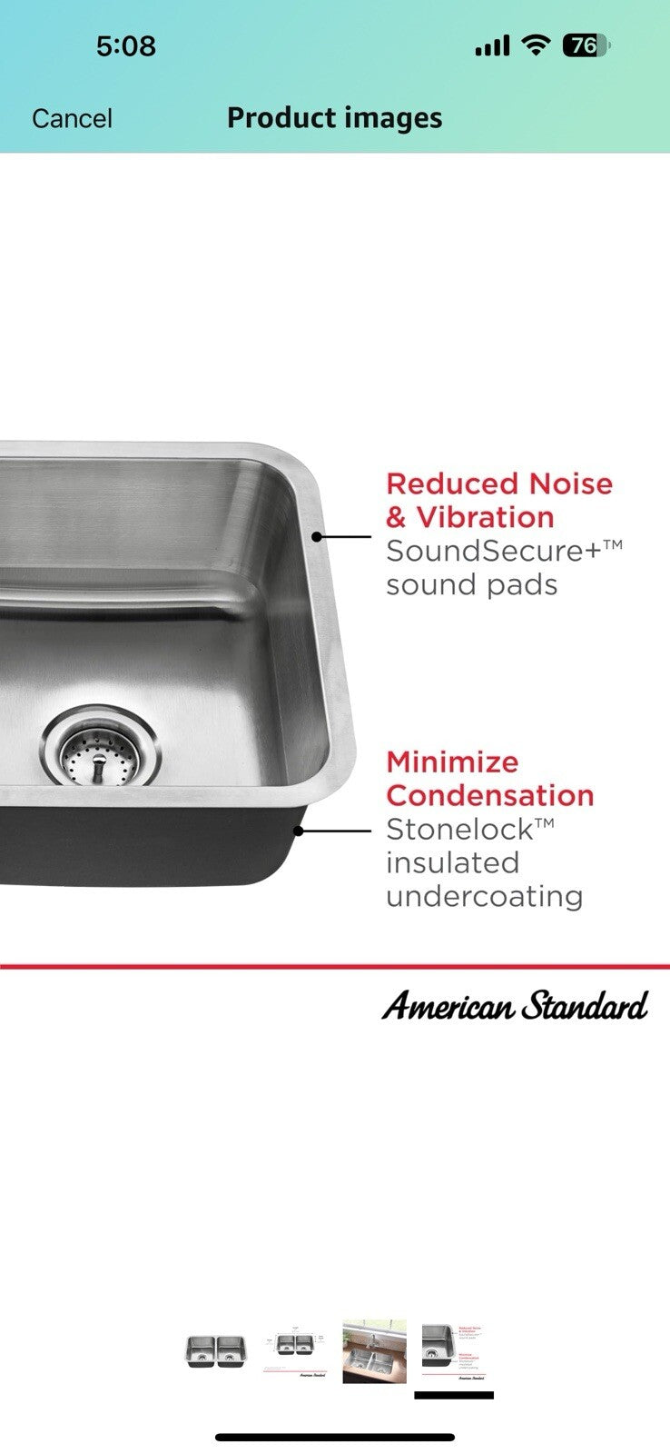 American Standard 18DB.321800S.075 Danville 32" x 18" Double Bowl Kitchen Sink