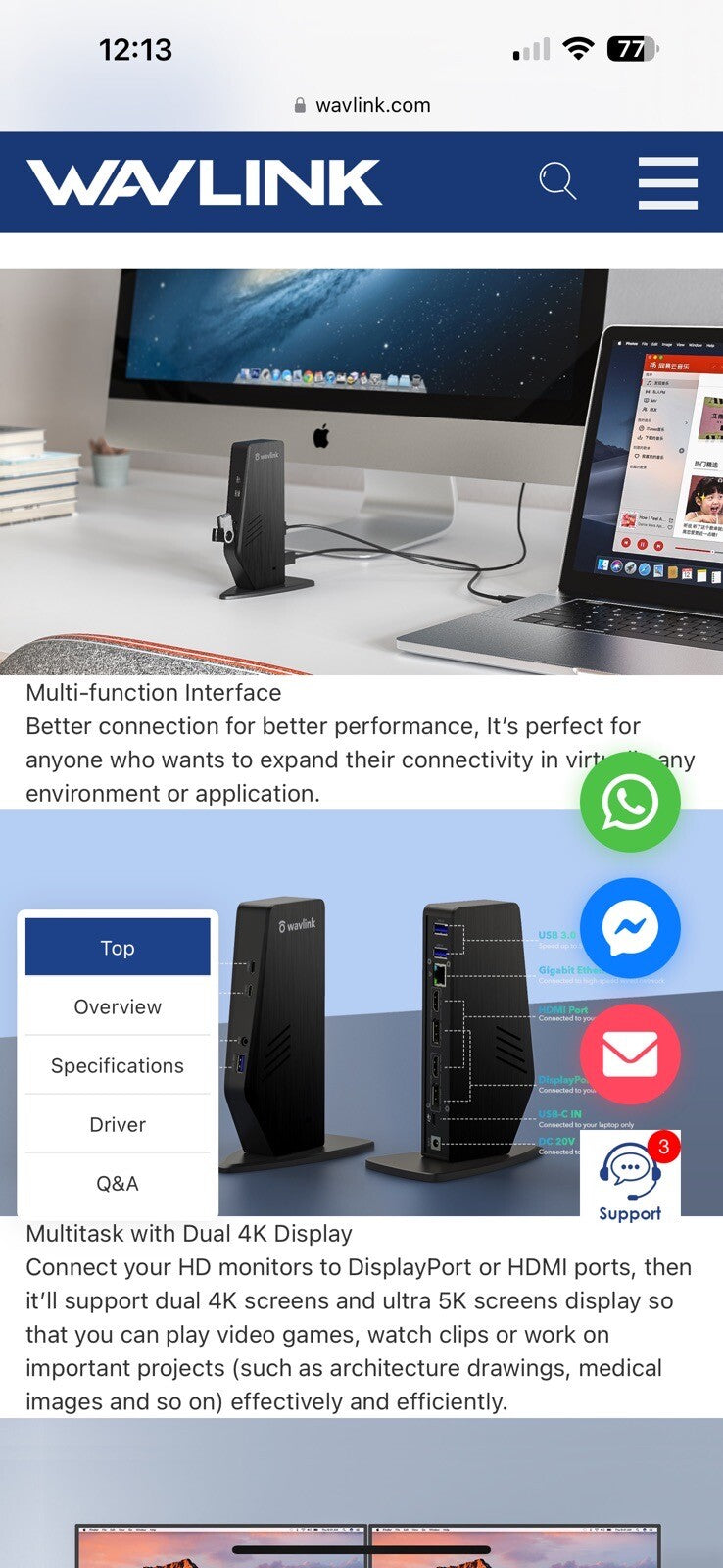 WAVLINK USB C Docking Station