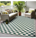 Rugshop Contemporary Checkered Weather Resistant Reversible Indoor/