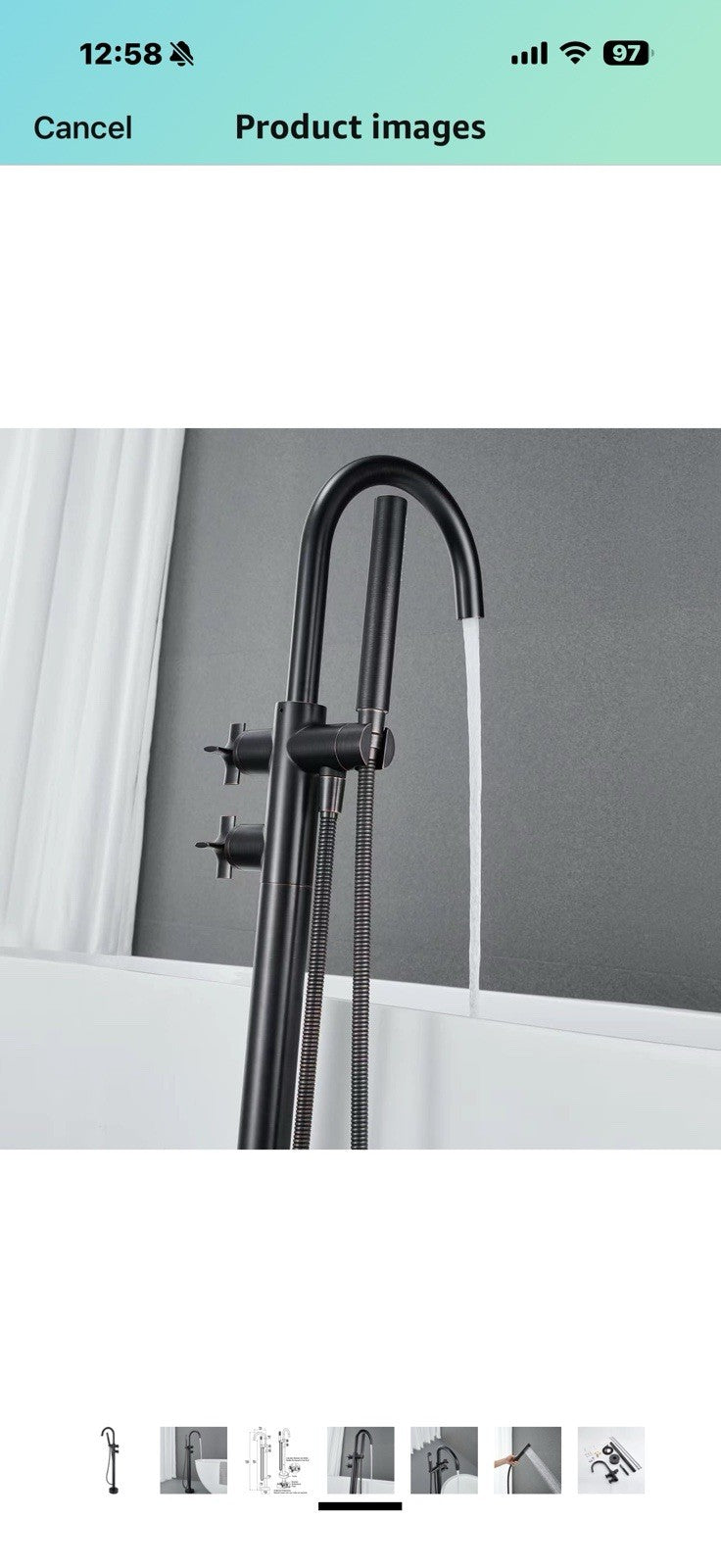 Freestanding Bathtub Faucet Tub Filler Oil Rubbed Bronze Floor Mount 