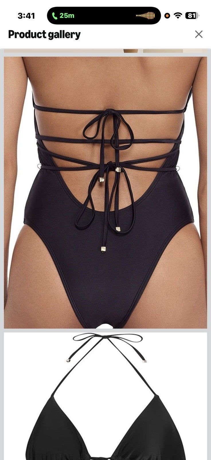 Steve Madden Women's Strappy Cutout Triangle One Piece Swimsuit