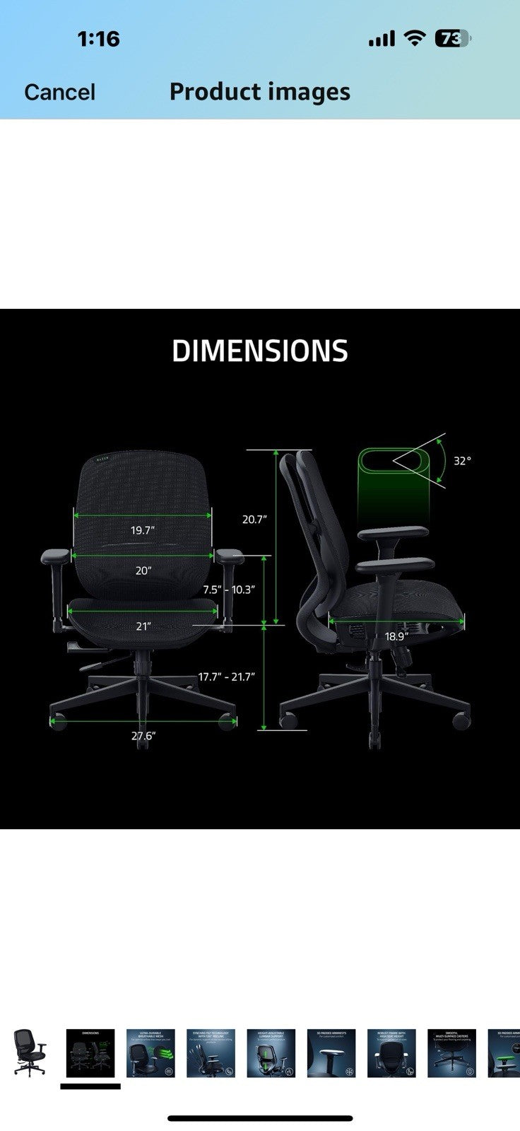 Razer Fujin Mesh Ergonomic Gaming Chair: Ultra-Durable & Breathable