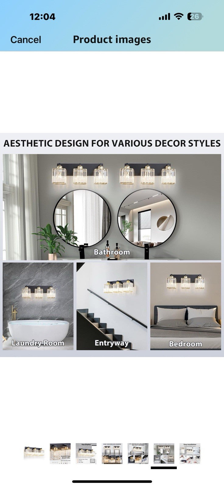 Bathroom Vanity Light Fixtures Over Mirror - Makeup Lighting Black Gold -