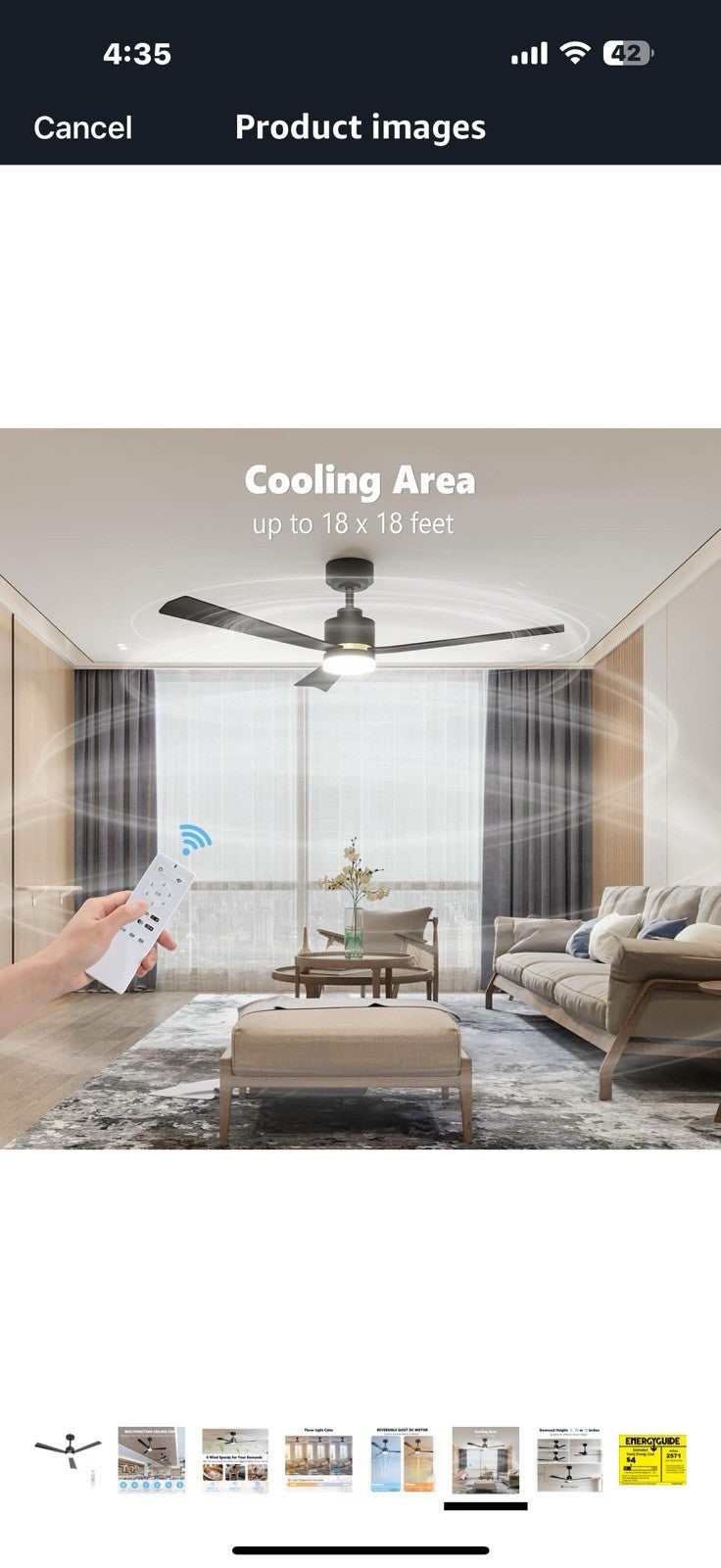 Ceiling Fans with Lights, 52 inch Low Profile Ceiling Fan with Remote 